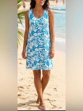 Vintage Pineapple Moon Sleeveless Hawaiian Sundress Size Medium Swim Cover Up